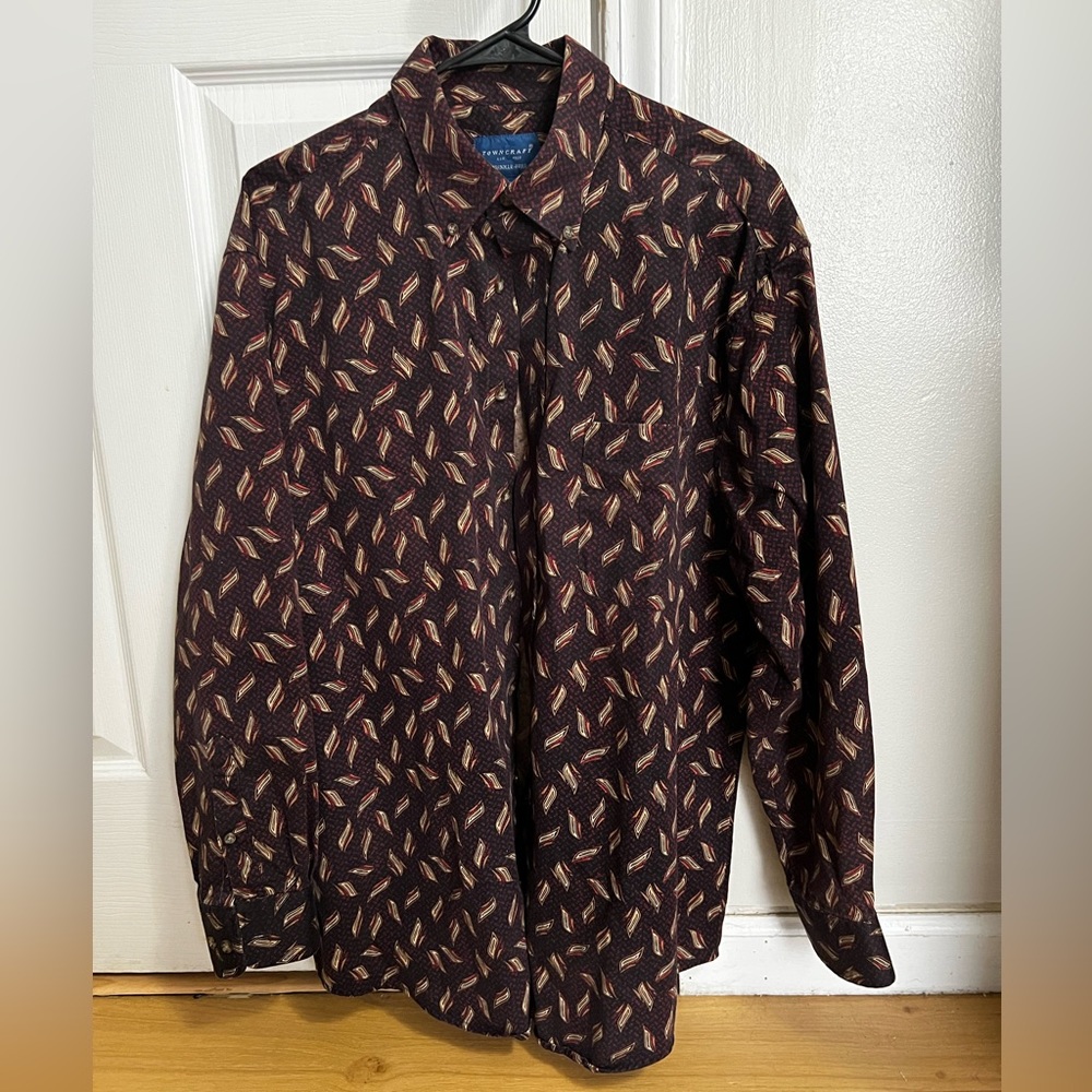 Towncraft Button Down Long Sleeve Shirt (L)